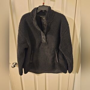 Athleta Cozy Sherpa Snap Sweatshirt Oversized Size XL